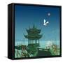 Oriental Pagoda, 2022 (digital)-Claire Huntley-Framed Stretched Canvas