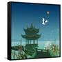 Oriental Pagoda, 2022 (digital)-Claire Huntley-Framed Stretched Canvas