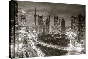 Oriental Pearl Tower and Lujiazui Skyline, Pudong, Shanghai, China-Jon Arnold-Stretched Canvas