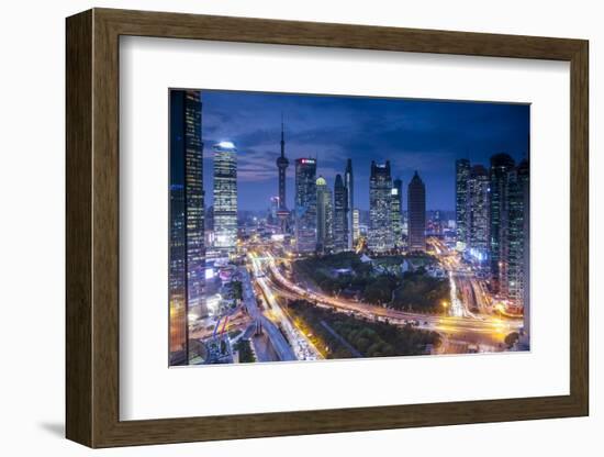 Oriental Pearl Tower and Lujiazui Skyline, Pudong, Shanghai, China-Jon Arnold-Framed Photographic Print