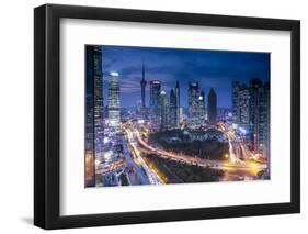 Oriental Pearl Tower and Lujiazui Skyline, Pudong, Shanghai, China-Jon Arnold-Framed Photographic Print