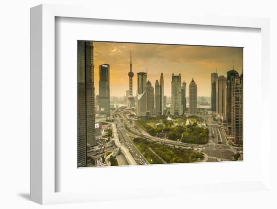 Oriental Pearl Tower and Lujiazui Skyline, Pudong, Shanghai, China-Jon Arnold-Framed Photographic Print