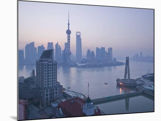 Oriental Pearl Tower and Pudong Highrises, Pudong District, Shanghai, China-Walter Bibikow-Mounted Photographic Print