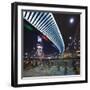 Oriental Pearl TV Tower and Footbridge at Night.-Jon Hicks-Framed Photographic Print