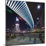 Oriental Pearl TV Tower and Footbridge at Night.-Jon Hicks-Mounted Photographic Print