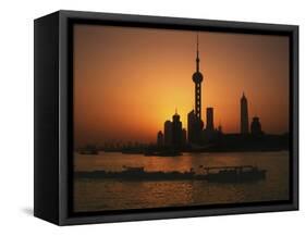 Oriental Pearl TV Tower and High Rises, Shanghai, China-Keren Su-Framed Stretched Canvas