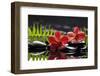 Oriental Spa with Orchid with Candle and Pebbles-crystalfoto-Framed Photographic Print