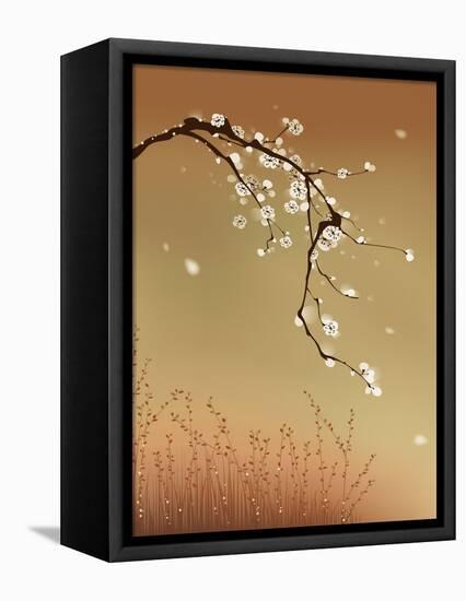 Oriental Style Painting, Plum Blossom-ori-artiste-Framed Stretched Canvas