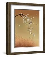 Oriental Style Painting, Plum Blossom-ori-artiste-Framed Art Print