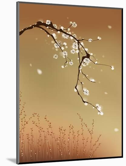 Oriental Style Painting, Plum Blossom-ori-artiste-Mounted Art Print