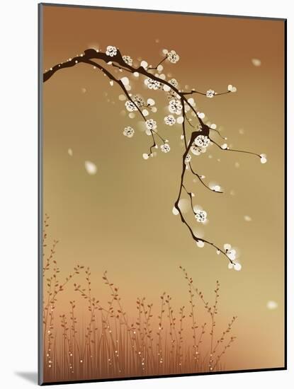 Oriental Style Painting, Plum Blossom-ori-artiste-Mounted Art Print