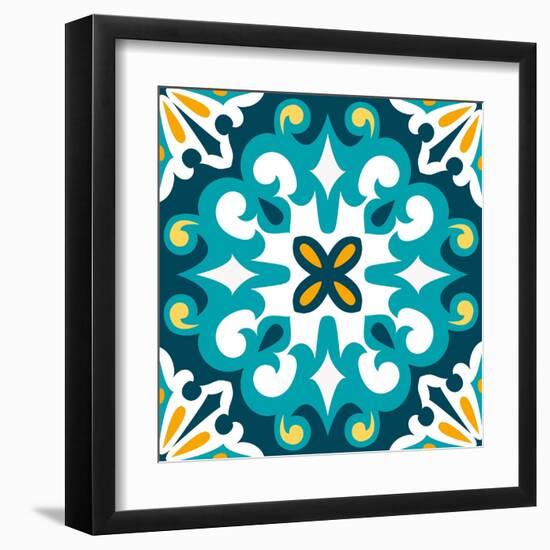 Oriental Traditional Ornament,Mediterranean Seamless Pattern, Tile Design, Vector Illustration ?An-Ksu Ganz-Framed Art Print