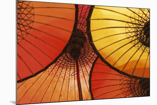Oriental Umbrellas-Peter Adams-Mounted Giclee Print