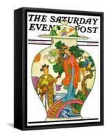 "Oriental Vase," Saturday Evening Post Cover, April 5, 1930-Henry Soulen-Framed Stretched Canvas