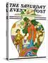 "Oriental Vase," Saturday Evening Post Cover, April 5, 1930-Henry Soulen-Stretched Canvas