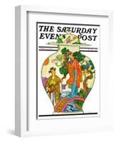 "Oriental Vase," Saturday Evening Post Cover, April 5, 1930-Henry Soulen-Framed Giclee Print