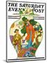 "Oriental Vase," Saturday Evening Post Cover, April 5, 1930-Henry Soulen-Mounted Giclee Print