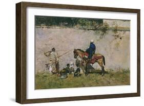 Orientalisme : Une Famille Marocaine Au Bord De L'eau (The Moroccans) - Peinture De Mariano Fortuny-Mariano Fortuny-Framed Giclee Print