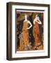 Orientally Inspired Gowns by Worth in Lacquer Reds-Georges Barbier-Framed Photographic Print