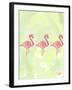 Origami Flamingo Flock-Nola James-Framed Art Print