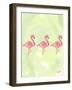 Origami Flamingo Flock-Nola James-Framed Art Print