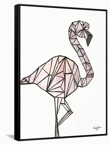 Origami Flamingo Sketch-Nola James-Framed Stretched Canvas