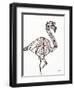 Origami Flamingo Sketch-Nola James-Framed Art Print