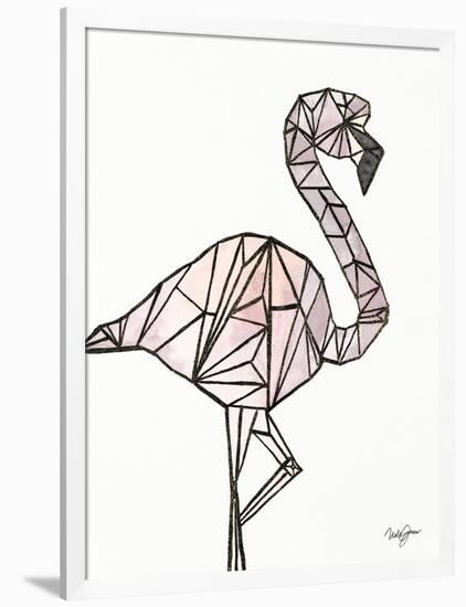 Origami Flamingo Sketch-Nola James-Framed Art Print