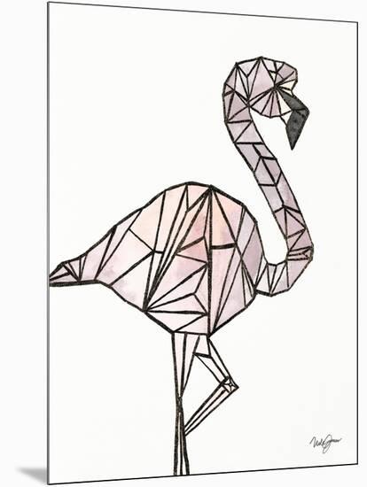 Origami Flamingo Sketch-Nola James-Mounted Art Print