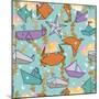 Origami Ocean-Julie Goonan-Mounted Giclee Print