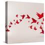 Origami Paper Bird on Abstract Background-Tarchyshnik Andrei-Stretched Canvas