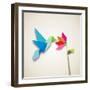 Origami Pastel Colors Hummingbird Vector File Available-Cienpies Design-Framed Photographic Print