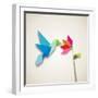 Origami Pastel Colors Hummingbird Vector File Available-Cienpies Design-Framed Photographic Print