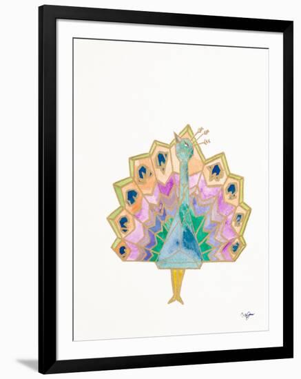 Origami Peacock-Nola James-Framed Art Print