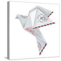 Origami Pigeon-jiris-Stretched Canvas