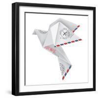 Origami Pigeon-jiris-Framed Art Print