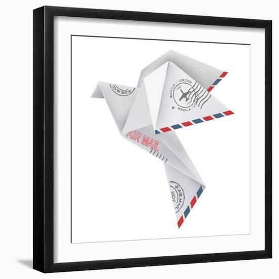 Origami Pigeon-jiris-Framed Art Print