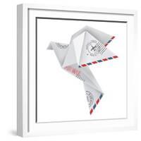 Origami Pigeon-jiris-Framed Art Print