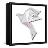 Origami Pigeon-jiris-Framed Stretched Canvas