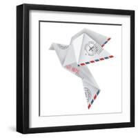 Origami Pigeon-jiris-Framed Art Print