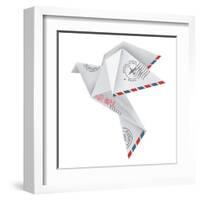 Origami Pigeon-jiris-Framed Art Print