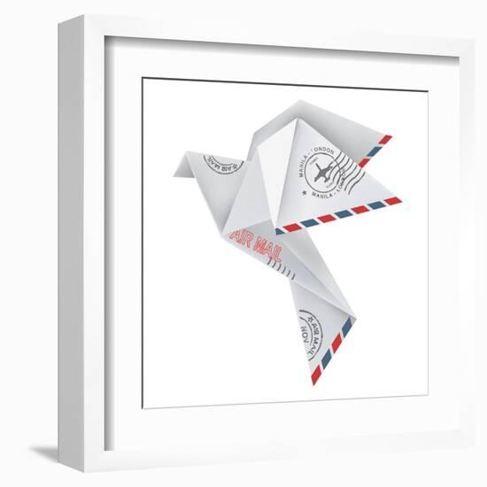 Origami Pigeon-jiris-Framed Art Print