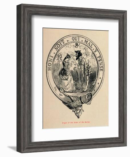 'Origin of the Order of the Garter', c1860, (c1860)-John Leech-Framed Giclee Print