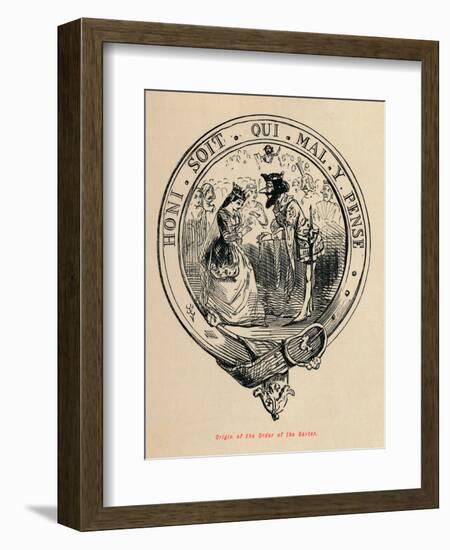 'Origin of the Order of the Garter', c1860, (c1860)-John Leech-Framed Giclee Print