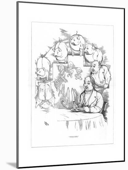 Origin Species, Ch Bennett, Fat Man - Pig-Charles H Bennett-Mounted Giclee Print