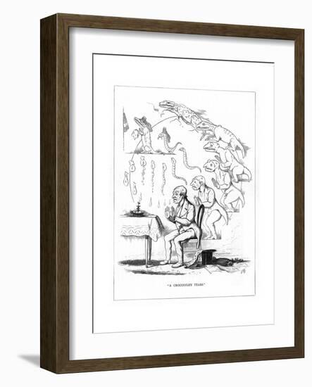 Origin Species, Ch Bennett, Grieving Man - Crocodile-Charles H Bennett-Framed Giclee Print