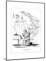 Origin Species, Ch Bennett, Grieving Man - Crocodile-Charles H Bennett-Mounted Giclee Print