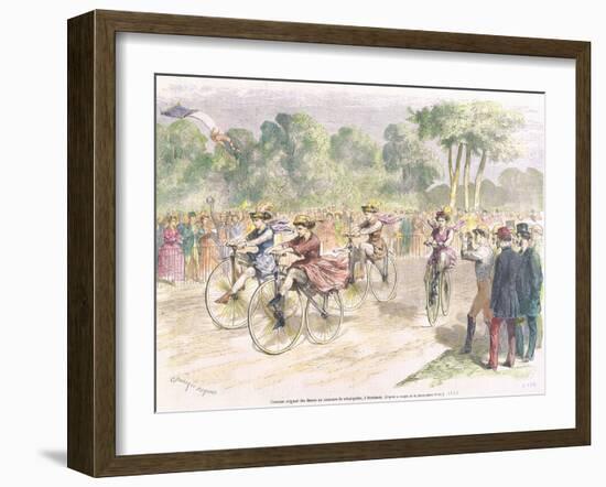 Original Costumes for the Velocipede Race in Bordeaux, 1868-Godefroy Durand-Framed Giclee Print