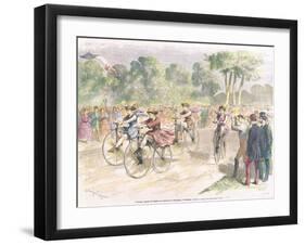Original Costumes for the Velocipede Race in Bordeaux, 1868-Godefroy Durand-Framed Giclee Print