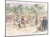 Original Costumes for the Velocipede Race in Bordeaux, 1868-Godefroy Durand-Mounted Giclee Print